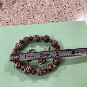 She Beads 8” large bead bracelet & earrings